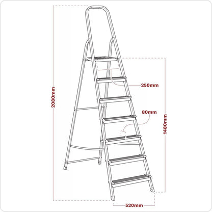 Sealey ASL7 Trade Aluminium Step Ladder 7-Tread